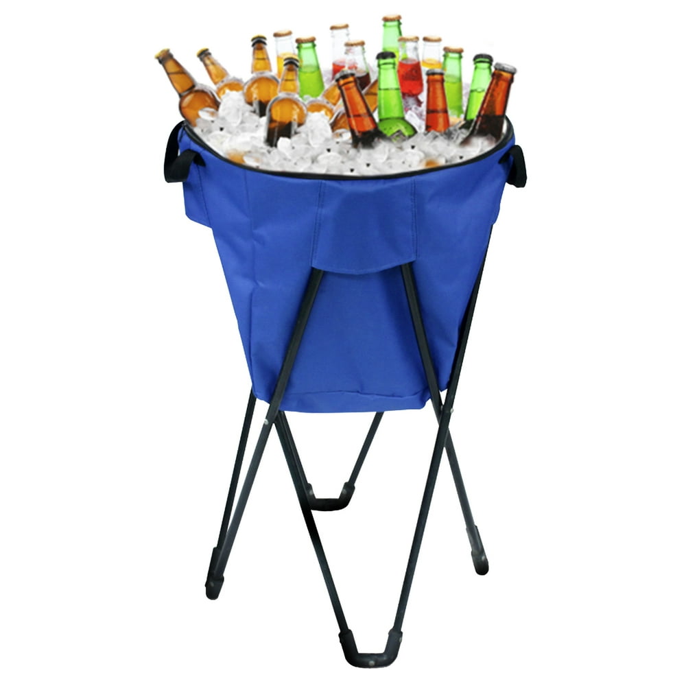 Collapsible Stand Up Party Cooler with Carry Bag Large Blue Walmart