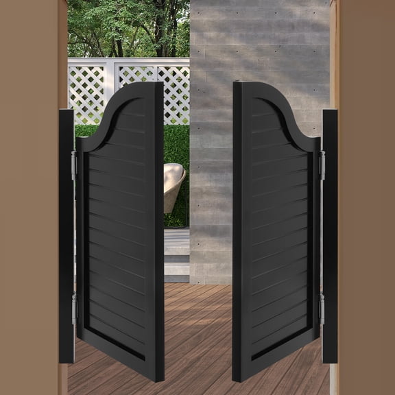 Black Swing Solid Wood Door Partition Door for Shop Entrance Partition Durable
