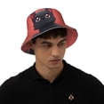 thumbnail image 4 of Fotbe Cute Black Kitten Cartoon Sombrero Tipo Pescador con Estampado – Sombrero de Sol de Algodón de Moda para Playa, Golf, Pesca, 4 of 6