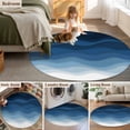 thumbnail image 5 of Navy Blue Ombre Round Area Rug 3 FT, Small Kitchen Bathroom Mats, Modern Moire Wave Gradient Washable Indoor Outdoor Throw Runner Carpet Non-Shedding Doormat for Table Shower Sofa Entryway, 5 of 8