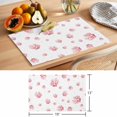 thumbnail image 6 of Pink Coral Coastal Placemats Set of 6 Nautical Summer Beach Ocean Sea Place Mats Indoor Wipeable Table Mats Washable Cloth Dining Table Placemats for Kitchen Holiday Party Home Decor 13x19 Inch, 6 of 9