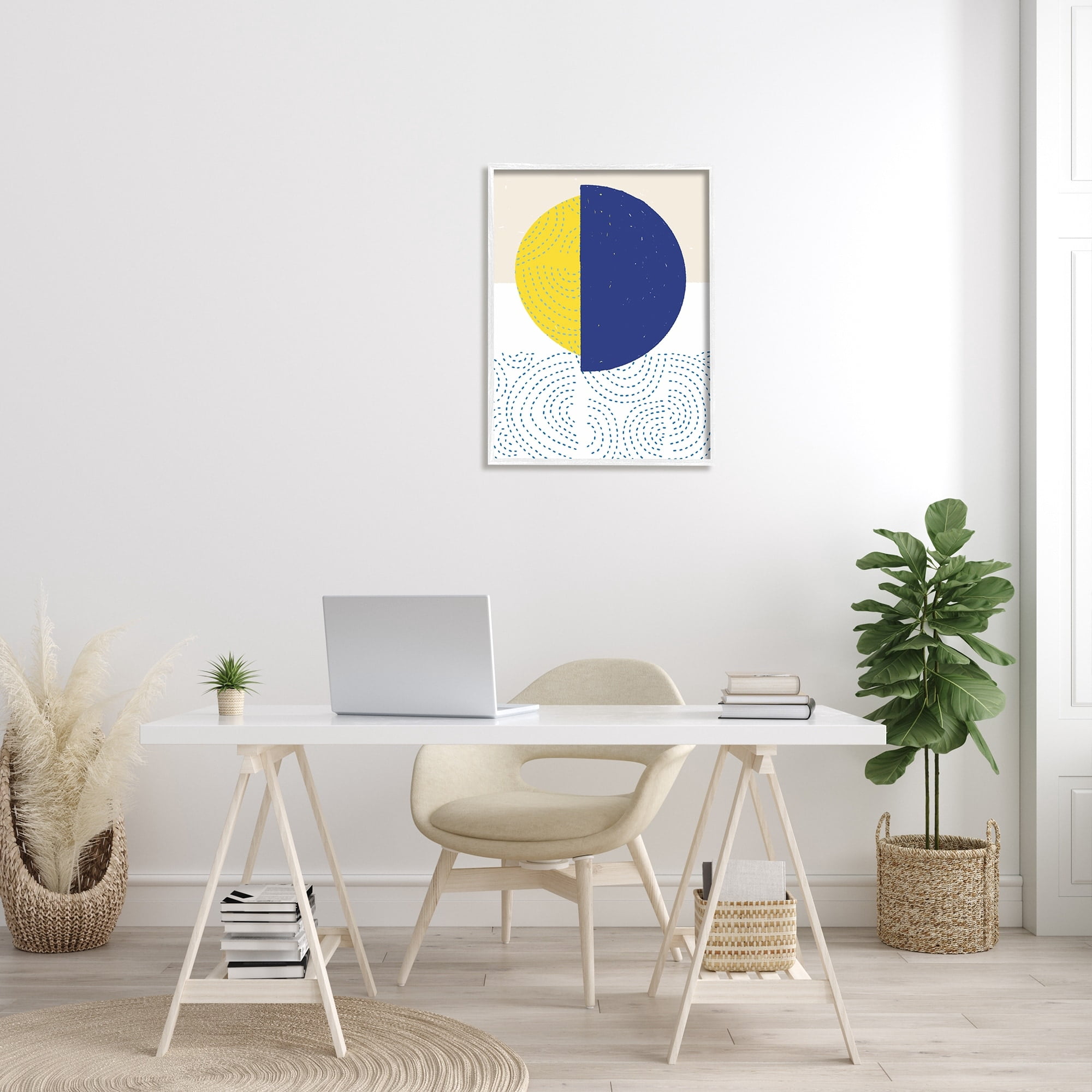 Stupell Industries Rising Sun over Ocean Waves Abstract Striped Patterns, 24 x 30, Design by Jen Bucheli