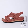 thumbnail image 5 of Sandals for Women Peep Toe Splice Hollow out Low Wedge Platform Slingback Ankle Strap Slip on Summer Orthopedic Shoes Watermelon Red Size 9, 5 of 8