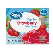 Great Value Sugar Free Strawberry Gelatin Dessert, 0.3 oz