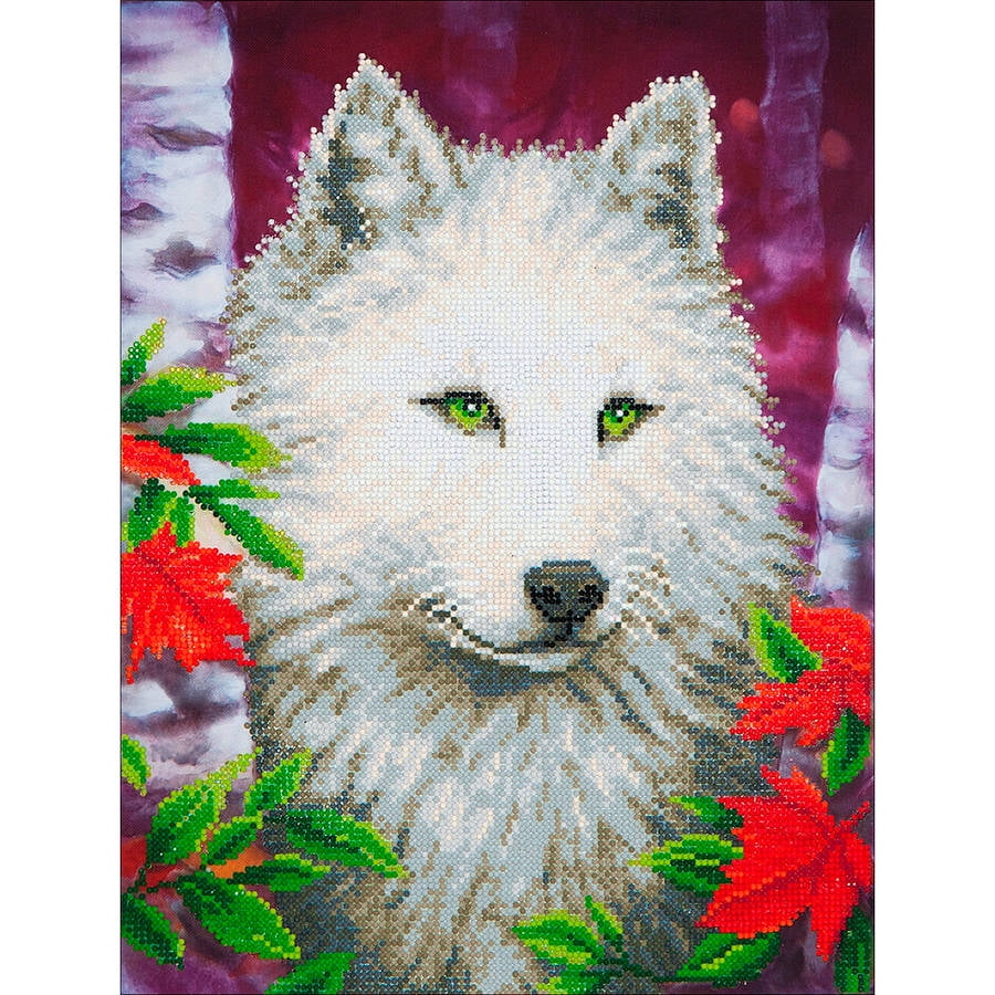 Diamond Dotz Diamond Embroidery Facet Art Kit, 23" x 19", White Wolf