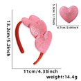 thumbnail image 2 of Minjewel Valentine's Day & Wedding Red Glitter Heart Statement Headband for Women, Wide Sparkly Party Hair Accessory for Holidays & Celebrations,C, 2 of 2
