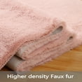 thumbnail image 5 of ZACOO 2'x3' Faux Sheepskin Shape Mat Fur Area Rug Soft Faux Rabbit Fur Fuzzy Thick Carpet Mat for Floor Sofa Decor Rug, Pink, 5 of 7