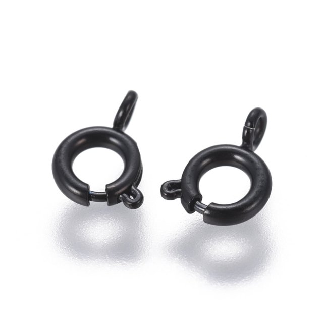 HLONK 50 Pcs Anneaux à Ressort en Acier Inoxydable 304 Résistant à la Ternissure, Couleur Acier Inoxydable, Trou 18.5x14x2.5mm, 3mm DIY