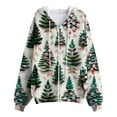 thumbnail image 6 of Towmus Cute Zip Up Hoodies Sweatshirts for Women 3D Santa Print Ugly Christmas Long Sleeve Hooded Fall Winter Pullover Tops S-3XL, 6 of 6