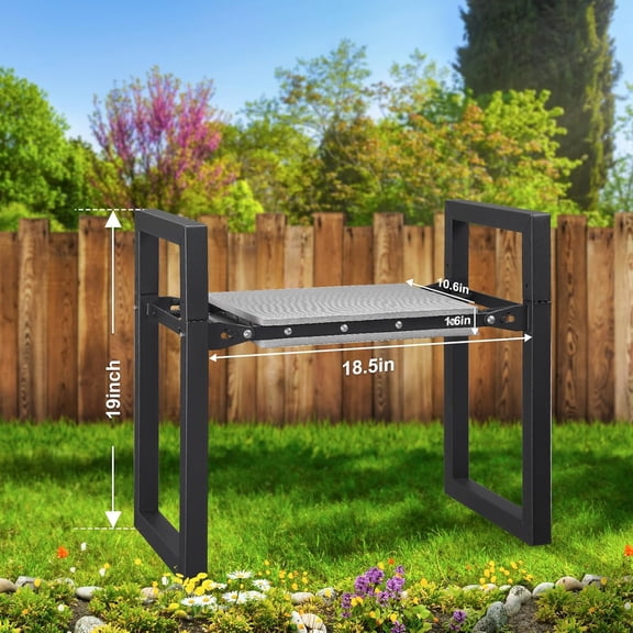 Garden Kneeler and Seat, Foldable Heavy Duty Stool with Thick Pad for Gardening