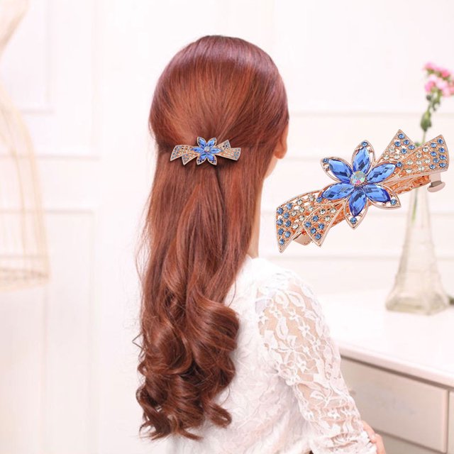 Fiudx Horquilla de Cristal, Elegante Diseño de Espiral, Material Metálico Duradero, Elegante Accesorio para Cola de Caballo, Ideal para Uso Diario En Fiestas, Tendencia de Moda Femenina, Ajuste Comod