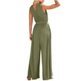 thumbnail image 6 of Maean Sleeveless Jumpsuit for Women V Neck Elegant Dressy Slim Elastic Waist Casual Rompers Work Long Pants, 6 of 6