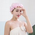 thumbnail image 4 of Bonnet de Douche Imperméable pour Femmes Double Bonnet de Bain Imperméable Résistant à l'Huile, 4 of 8