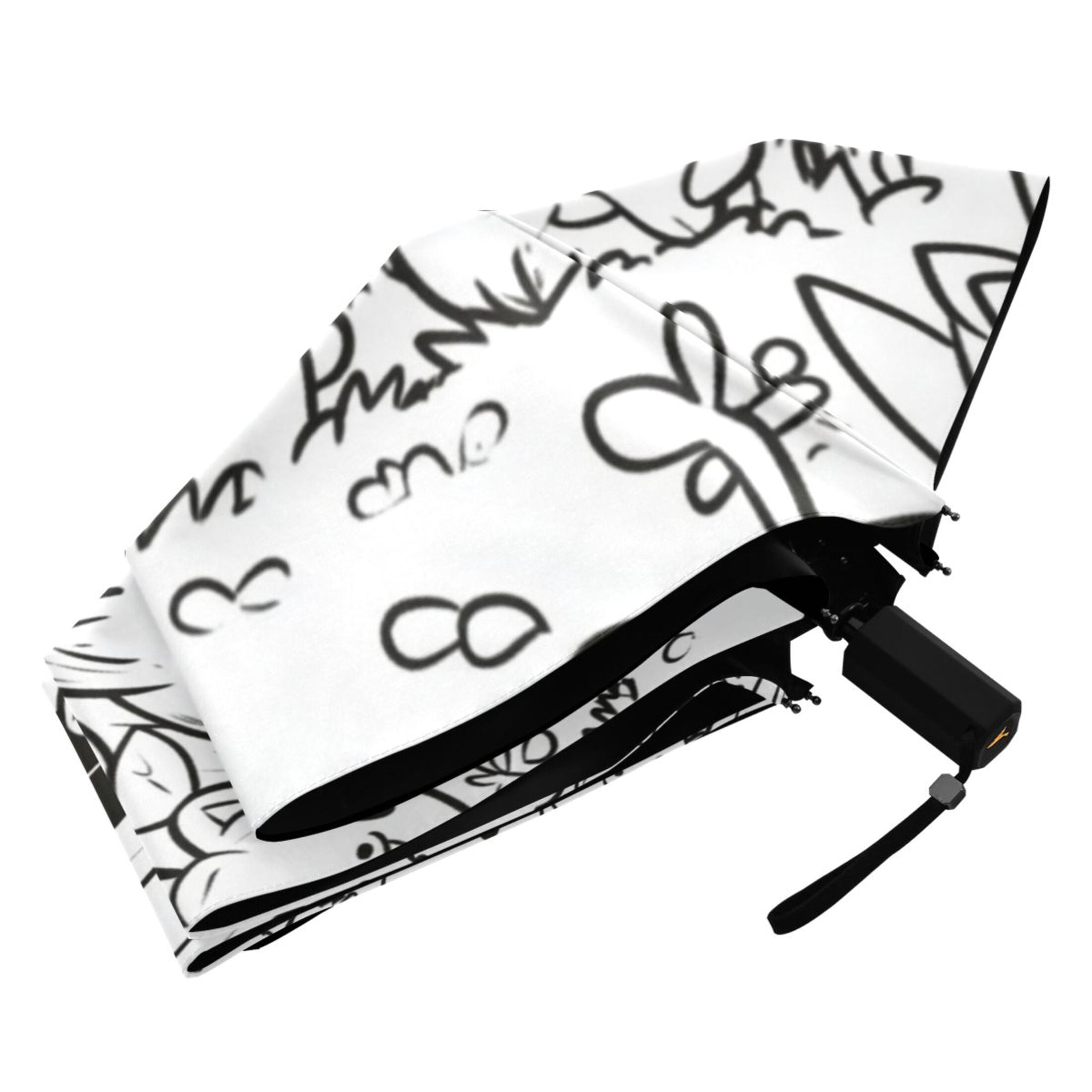 Cute Animals in Forest Compact Sun Umbrella Windproof Travel Umbrellas for Rain Strong Portable UV Protection
