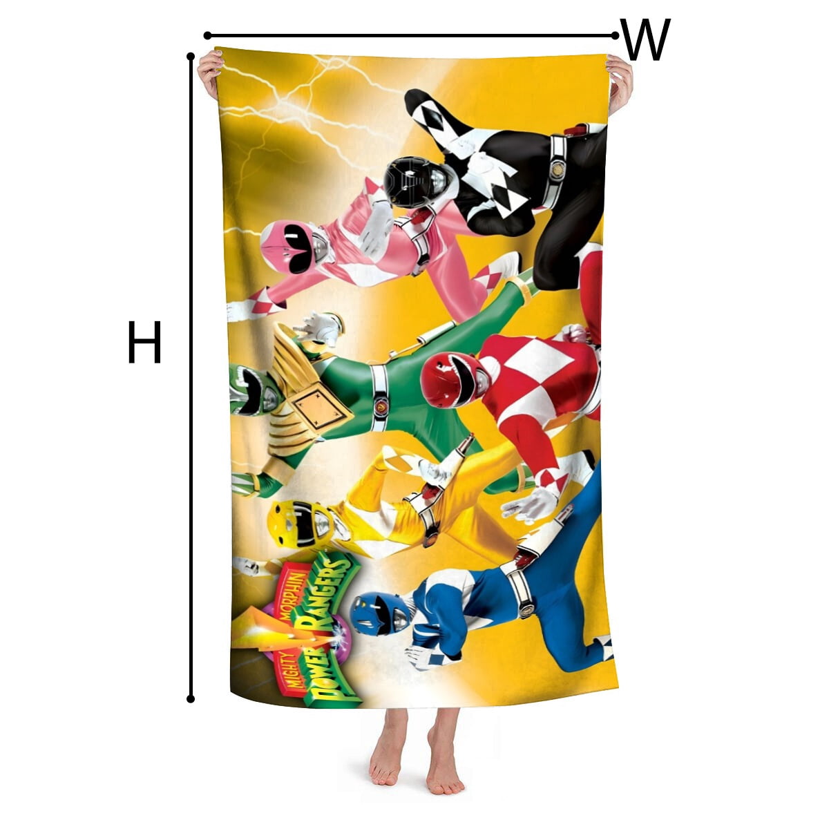 Beach Towel for Mighty Morphin Power Rangers Kids Boys Girs Gifts Quick Dry Pool Towels Sand Free Beach Blanket for Travel Camping Vacation Microfiber 30×60 inch