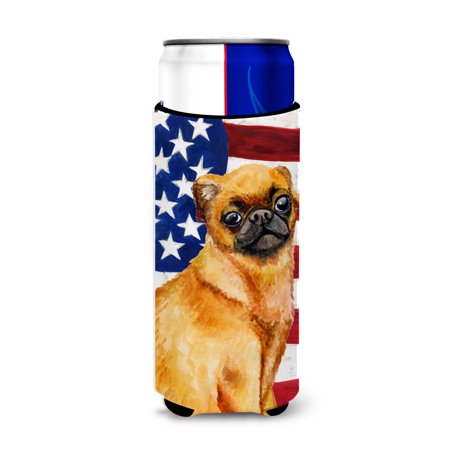 

Carolines Treasures BB9667MUK Small Brabant Griffon Patriotic Michelob Ultra Hugger for slim cans Slim Can multicolor