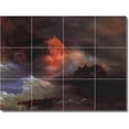 thumbnail image 1 of Ceramic Tile Mural-Ivan Aivazovsky Waterfront Painting 230. 48" w x 36" h using (12) 12 x 12 ceramic tiles, 1 of 3