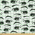 thumbnail image 2 of Ambesonne Eyes Fabric by the Yard Upholstery, Monochrome Various Woman Eyes, 2 Yards, Black and White, 2 of 5