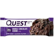 Quest Nutrition Protein Bar, Double Chocolate Chunk, 20g Protein, 4g Net Carbs, 180 Cals, High Protein, Low Carb, Gluten & Soy Free ( Pack of 4)