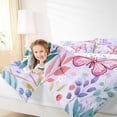 thumbnail image 4 of Homewish Kawaii Butterfly Lover Bedding Comforter Set for Kids, Rustic Leaf Plant Twin Comforter Sets, Cute Cartoon Animal Reversible Bedding Set, Breathable Home Decor, 2-Piece, 4 of 8