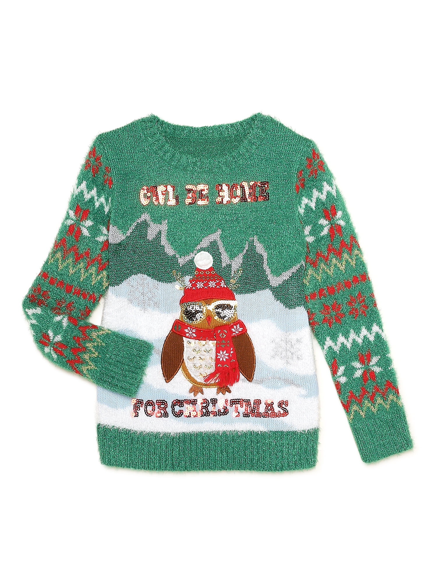 Holiday Time Girls Christmas Sweater, Sizes 4-18 & Plus