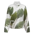 thumbnail image 5 of Jackets for Women Winter Coat Jackets Flannel Stand Collar Jacket(Tropical Palm Leaves Print,Size:S-4XL), 5 of 7