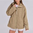 thumbnail image 2 of Aricy Womens Coat Casual Fleece Fuzzy Faux Shearling Zipper Coats Winter Fleece Jackets Long Sleeve Relaxed Warm Teddy Outerwear Fall Fashion Clothes with Pockets, 2 of 4