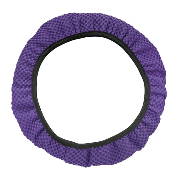 Steering Wheel Cover Universal Elastic Stretch Antislip Breathable Microfiber Ice Silk Wheel Protector for Car Purple