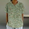 thumbnail image 2 of Save On Rose-Flower Graphics Summer Tops for Women Collared Tee Short Sleeve Top Floral Cute Tunic Blouses Relaxed Fit Basic Tee Shirts Causal Dressy Blosue Work Office Costume 2025, 2 of 5