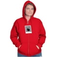 thumbnail image 4 of Funny Selfie Photobomb Retro Picture Unisex Fleece Graphic Zip Up Hoodie Brisco Brands 2X, 4 of 5