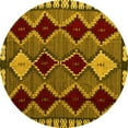 thumbnail image 1 of Ahgly Company Indoor Round Abstract Yellow Modern Area Rugs, 6' Round, 1 of 4