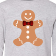 thumbnail image 4 of Inktastic Cute Gingerbread Man with Red Plaid Bowtie Long Sleeve Youth T-Shirt, 4 of 5