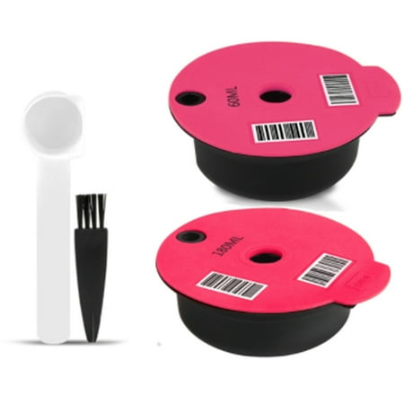 

Gneuro Coffee 60ML / 180ML Reusable Coffee Capsules Cute Coffee Grinder Spoon for -S Machine Refillable Filter Pod