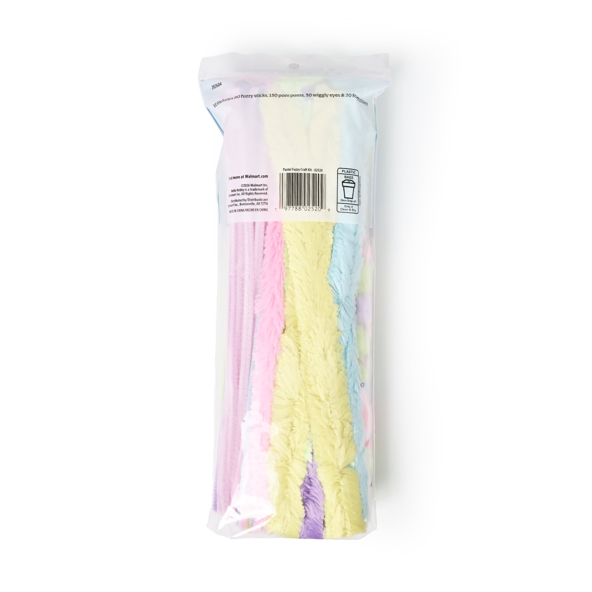 Hello Hobby Craft Variety Kit, 260 Pieces, Pastel Craft Supplies for Kids
