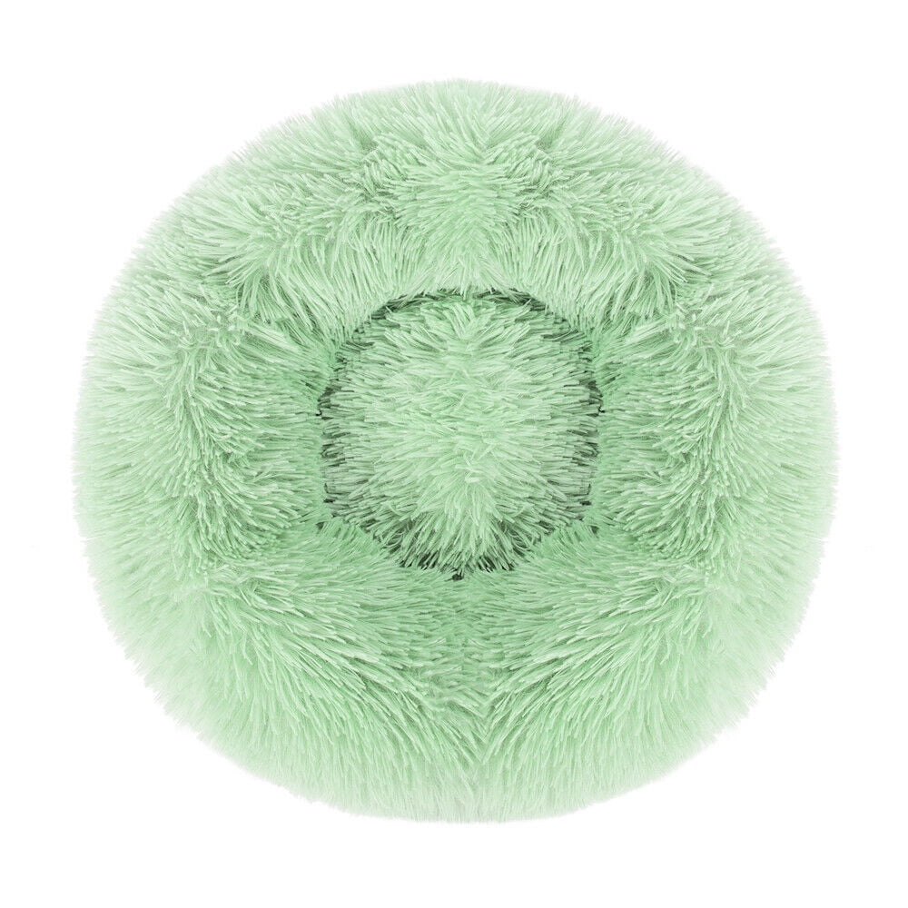 Round Plush Pet Bed for Dogs & Cats,Fluffy Soft Warm Calming Dog Bed Sleeping Kennel Nest,31.5 x 31.5 x 8"