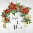 thumbnail image 3 of Finn, Livi 12x12 Black Modern Framed Museum Art Print Titled - Holiday Poinsettia Love And Peace, 3 of 5
