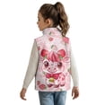 thumbnail image 3 of Pzuqiu Highland Cow Girl Outerwear Vest 7-8 Fall Outfits Fashion Clothing Versatile Polyester Winter Lightweight Sleeveless Fleece Jacket with Pocket Full Zip for Young Girls, 3 of 7