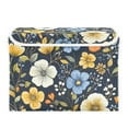 thumbnail image 7 of Yayeee Collapsible Cube Storage Bin with Lid Fabric Closet Decorative Basket with Handles, Navy Floral Pattern, 7 of 7