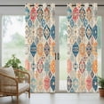 thumbnail image 4 of Boho Morocco Outdoor Curtains for Patio Waterproof,Windproof Privacy Curtains with Weighted Bottom,Retro Farmhouse Ethnic Neutral Aesthetic Outside Drapes for Picnic Garage Yard 54"x84" 2 Panel, 4 of 8