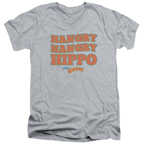 Hungry Hungry Hippos - Hangry - Slim Fit V Neck Shirt - Large