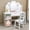 White, variant on Kicctian Kids Vanity Table and Chair Set, Princess Wooden Makeup Desk with Tri-Folding Mirror and Storage, Removable Top Converts to Writing Desk, High Back Chair for Toddler, White