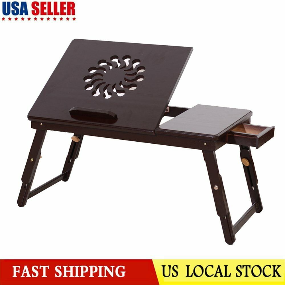 Clearance! Large RightLeft Handed Laptop Desk Bamboo Bed Tray Tilting