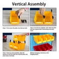 thumbnail image 3 of Parts Storage Bin, Front Opening Storage Bin Thickened Plastic Large Opening Organizer Back Hanging Stackable Shop Tool Bin 200x130x110mm, 3 of 8