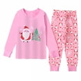thumbnail image 1 of Conjunto de 2 piezas de camiseta y pantalones con estampado de manga larga para bebés y niñas de Navidad, ropa para niños y bebés de Papá Noel, 1 of 5