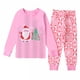 thumbnail image 1 of Conjunto de 2 piezas de camiseta y pantalones con estampado de manga larga para bebés y niñas de Navidad, ropa para niños y bebés de Papá Noel, 1 of 5