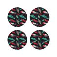 thumbnail image 1 of KLL Fishing Lure Print Drink Coasters Set of 4,PU Leather Absorbent Coasters Set Decorative Coffee Cup Coasters Housewarming Gift for Home Decor-Round Shape, 1 of 6