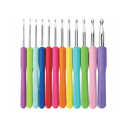 Hello Hobby Ergonomic Crochet Hooks, Sizes B-N, 12-Piece Set