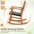 thumbnail image 6 of Costway 3PCS Patio Rattan Rocking Chair Bistro Set Acacia Wood Frame Armrest, 6 of 9