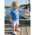 thumbnail image 5 of BemeyourBBs Toddler Baby Boys Summer Outfits Infant Baby Boy Beach Holiday Clothes 2T 3T 4T Sailboat Embroidery Short Sleeves T-Shirt and Pockets Striped Shorts Set, 5 of 9