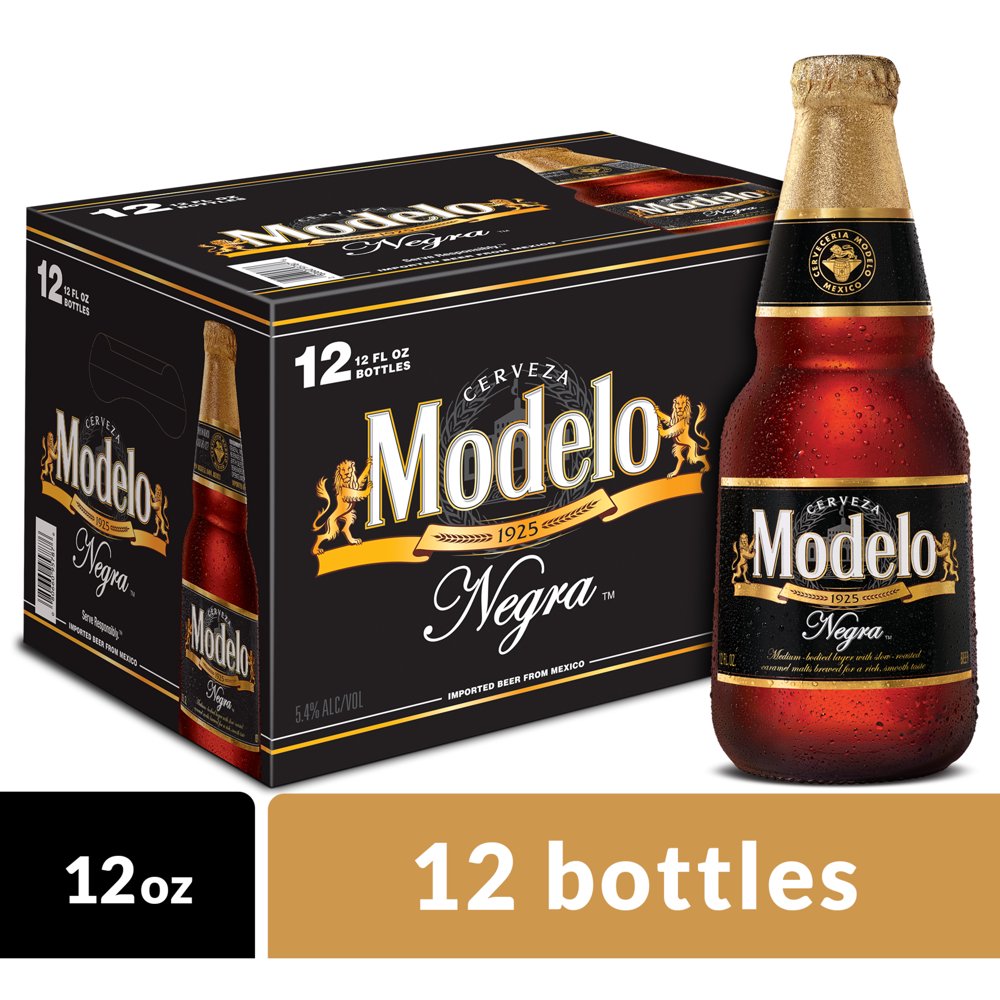 Modelo Negra Mexican Amber Lager Beer, 12 pk 12 fl oz Bottles, 5.4 ABV